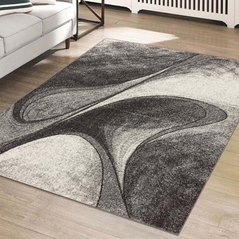 Tapis noir / blanc Sarenac, Rectangle 8 pi x 10 pi