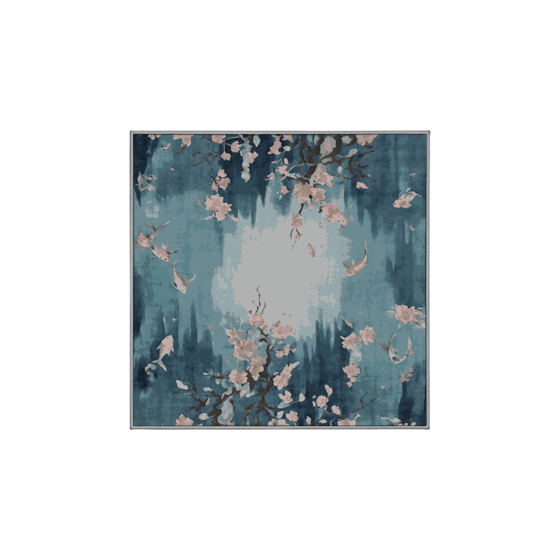Machine Washable Gray Area Rug, Square 7'