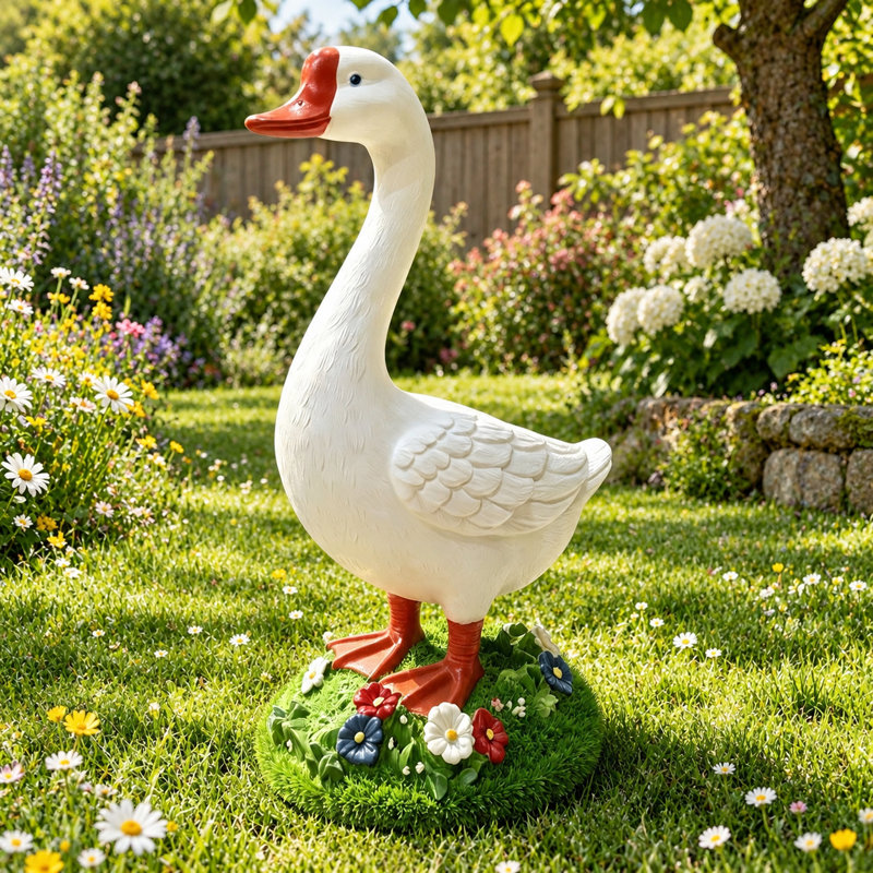 Statue d'oie à peindre pour la décoration extérieure