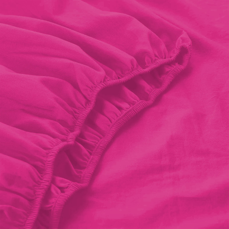 200 Thread Count Microfiber Deep Fitted Bed Sheet – 25cm Pocket, Hot Pink, Kingsize (5')