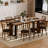 70.9"Rectangular Large Dining Table, Waterproof Large Desk For 8 People, Deluxe Family Dining Table With Adjustable Legs For Kitchen,Living Room,Office, Rustic Brown,70.9''W X 35.4''D X 30.3''H