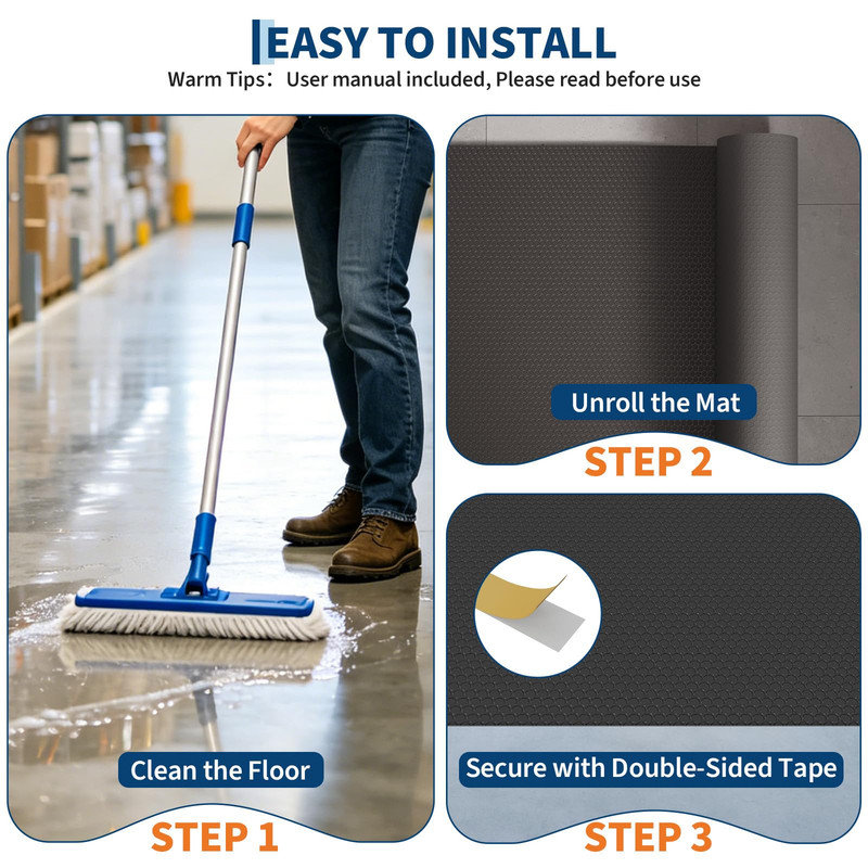 Rouleau de tapis de garage 7,5 x 17 pi - Protecteur en PVC épais pour VUS, voitures de sport et véhicules compacts