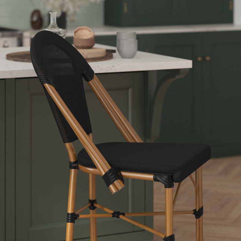 Tabouret de comptoir court Paris 25,75, Noir/naturel