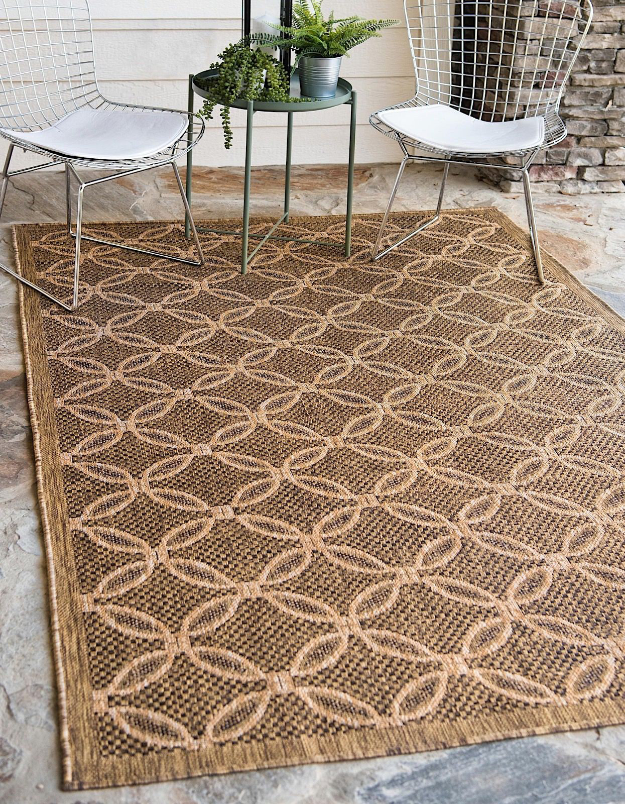 Ebern Designs Outdoor Veranda Area Rug Chestnut Color & Reviews | Wayfair