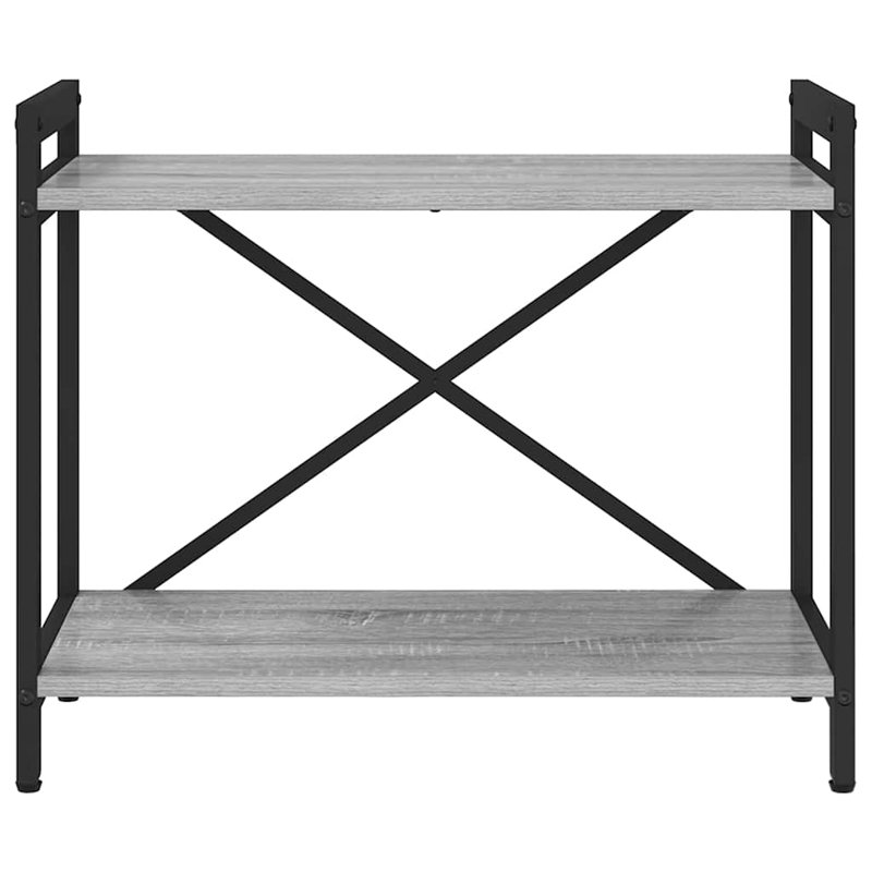 Steel Bookcase, (2 Shelves) 48.5cm H x 60cm W x 30cm D, Grey