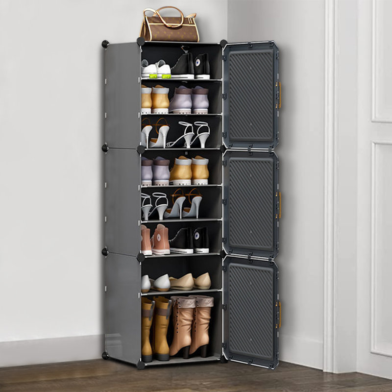 8 Pair Stackable Shoe Storage Cabinet