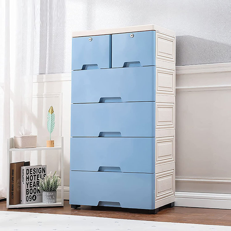 6 Drawer Storage Drawer, Blue