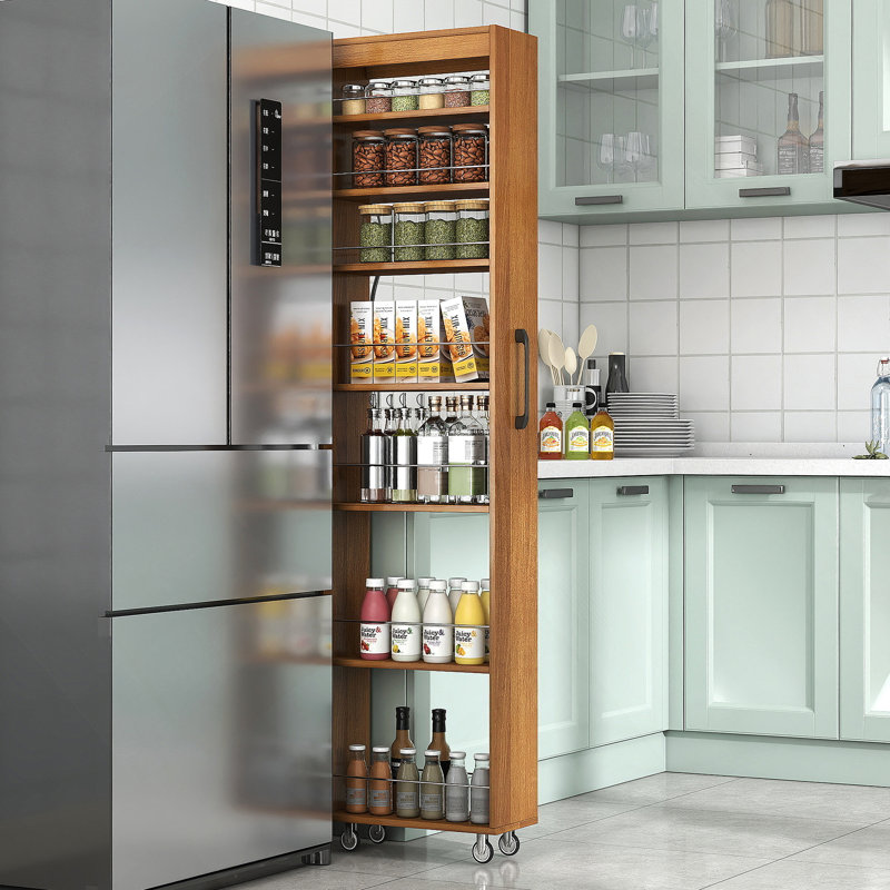Étagère ouverte 7 côtés multi-fonctions avec rangement à un seul niveau pour la cuisine, le salon et les espaces étroits