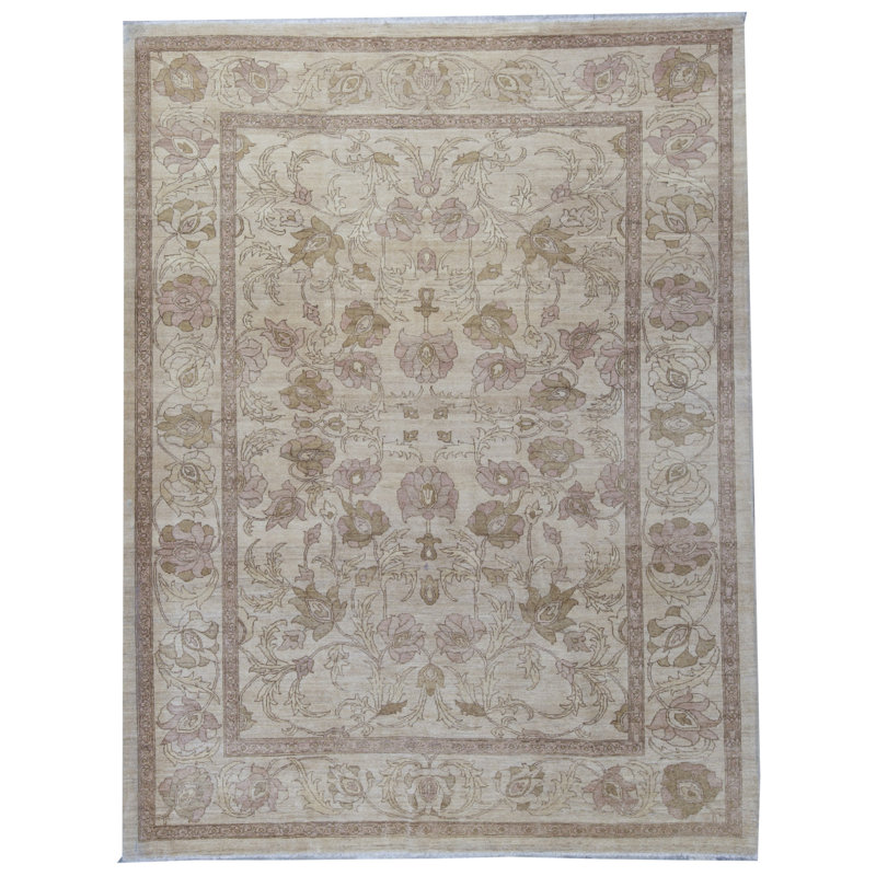 Hand-Knotted High-Quality Beige Area Rug