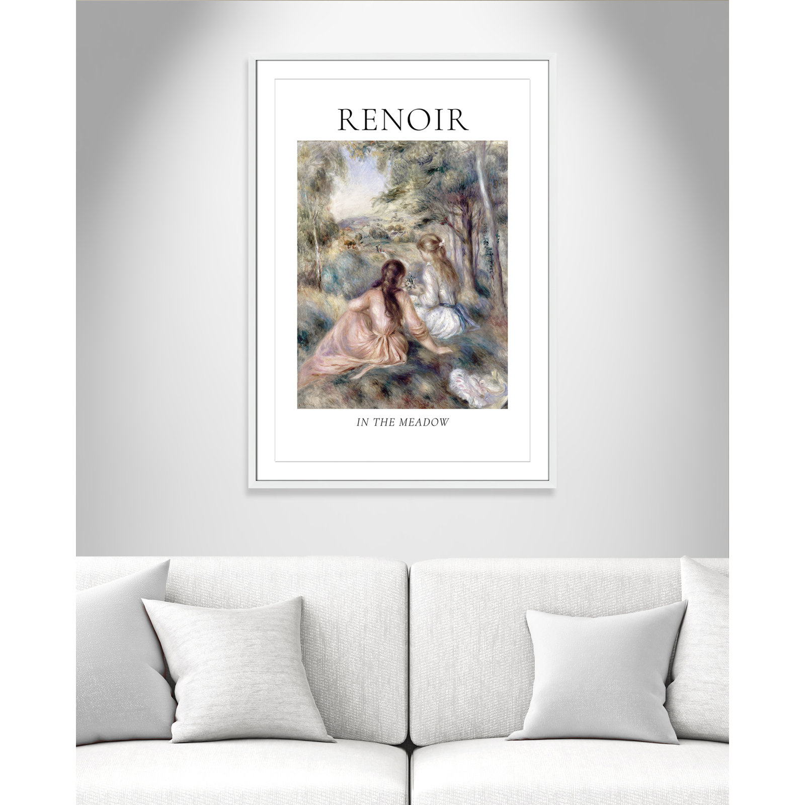Old Masters Collection "In the Meadow" Print, White Single Picture Frame, Yes, 41.5" H x 29.5" W x 1.25" D