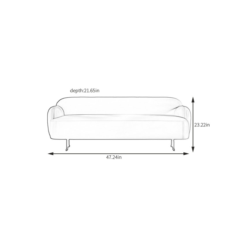 Banc rembourré en cuir Venitta, H 23,22 po x l 47,24 po x P 21,65 po, Blanc cassé / blanc
