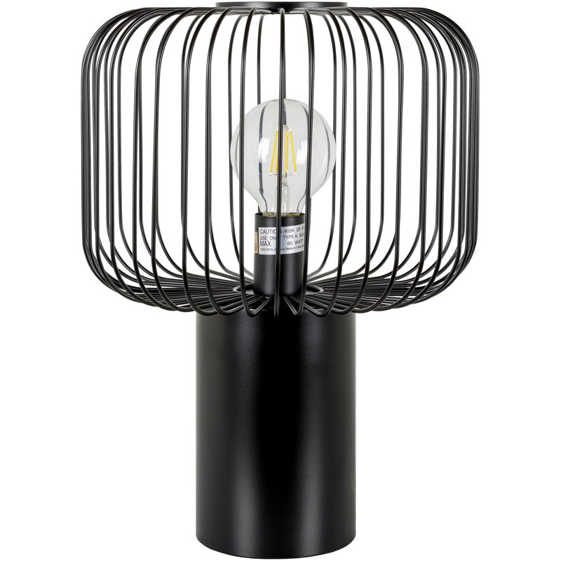 Sarette Table Lamp, 12" H x 12" W x 16" D, Black