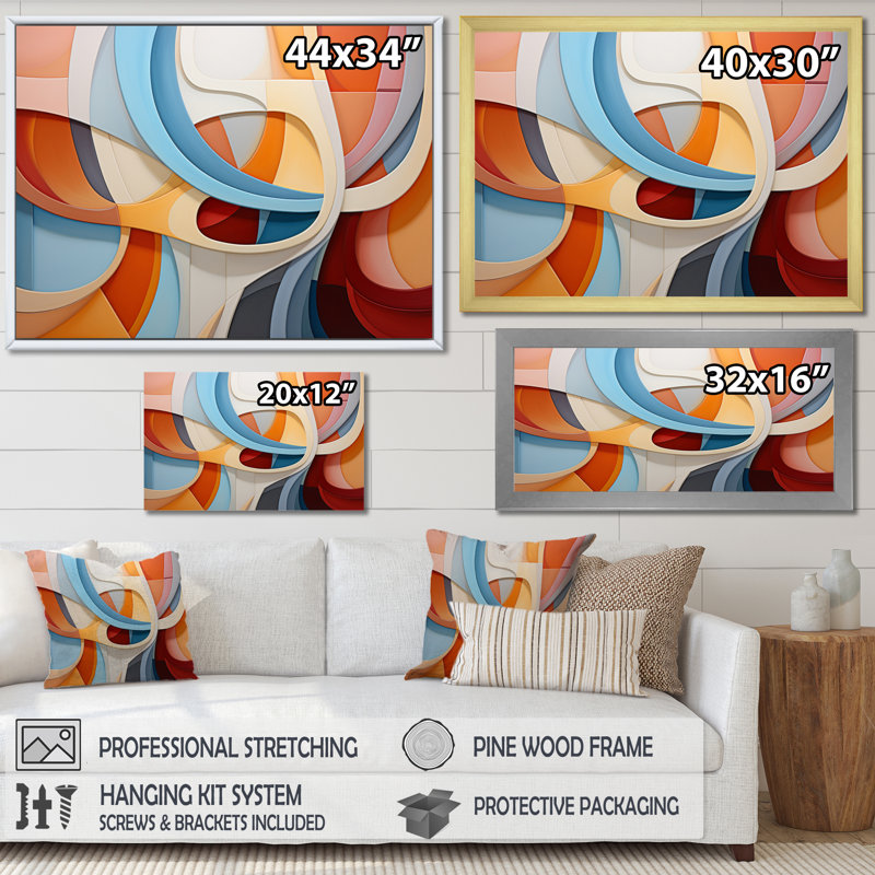 «Opt Dynamic Harmony» sur impression sur toile, H 16 po x l 32 po x P 1 po, Toile tendue