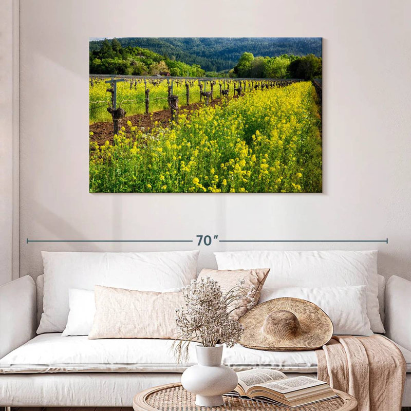 Moutarde jaune et vignes Alvord, H 30 po x l 45 po