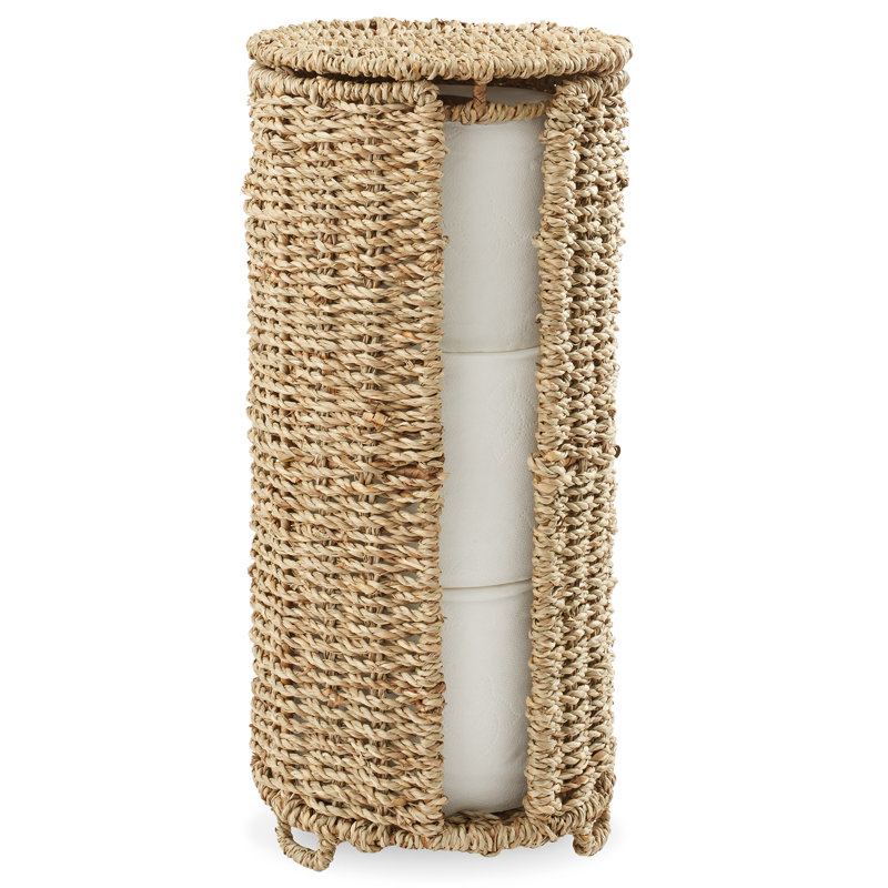 Toilet Paper Roll Holder Stand - Natural Seagrass - Bathroom Tissue Storage