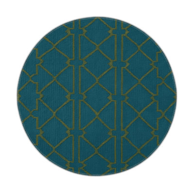 Trellis Blue Indoor and Outdoor Area Rug