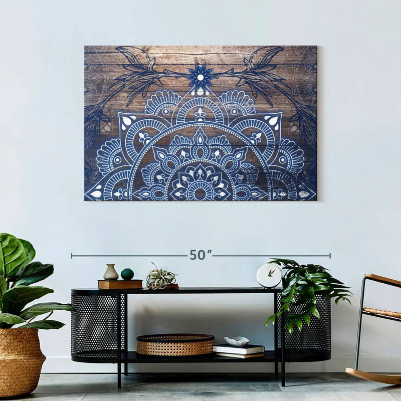 Mandala de plan sur toile, H 30 po x l 45 po x P 1,25 po
