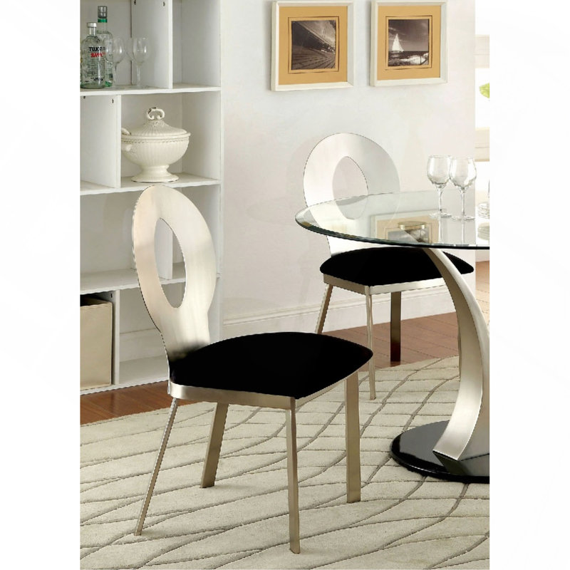 Chaise d'appoint contemporaine l 17,4 po (2 / RCT), argent / noir