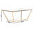 Allene Iron Frame Gold Leaf 48''W Geometric Coffee Table with Mirror Top, Elegant Retro Design Table