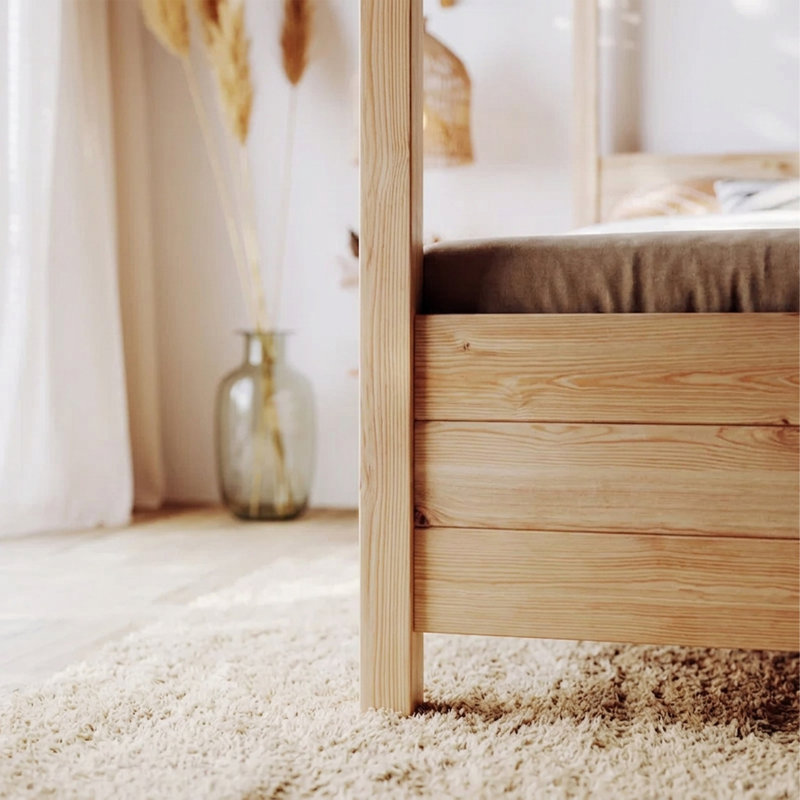 Desern Solid Wood Bed, Kingsize (5'), Light Wood