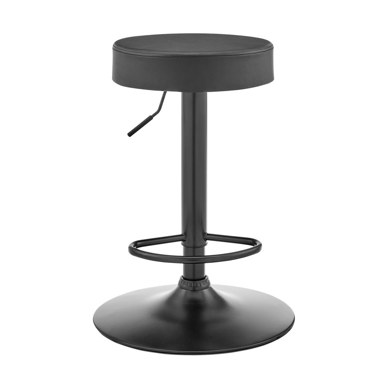  Dax Backless Dark Gray Faux Leather Adjustable Bar Stool