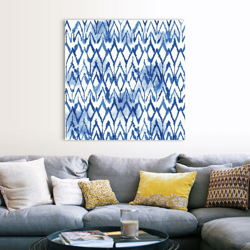 Ornement indigo clair par Aimee Wilson-reproduction d’art sur toile, H 48 po x l 48 po x P 1,25 po, Toile tendue