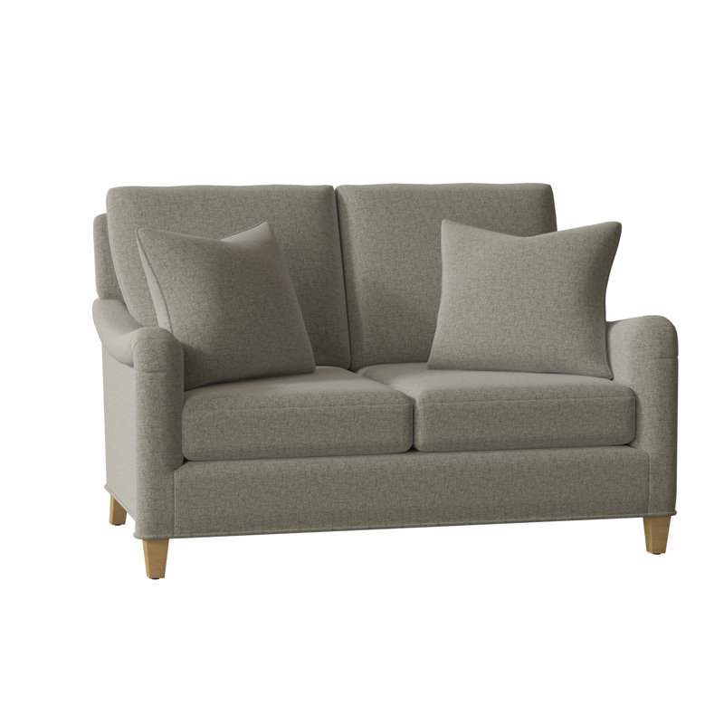 Smythe 57" Rolled Arm Loveseat with Reversible Cushions, Tobacco, Linen (3156 72)