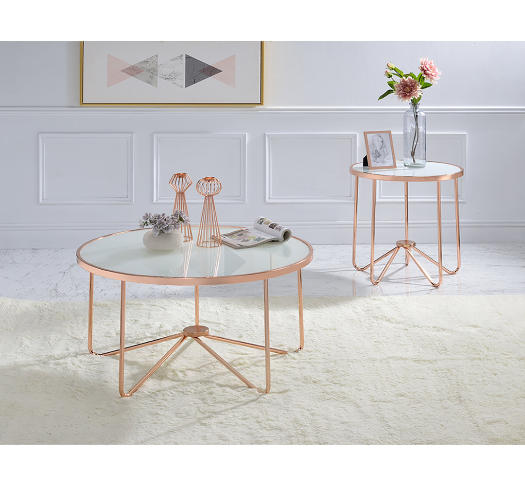 Nashville 2 Piece Coffee Table Set in Rose Gold Willa Arlo™ Interiors 