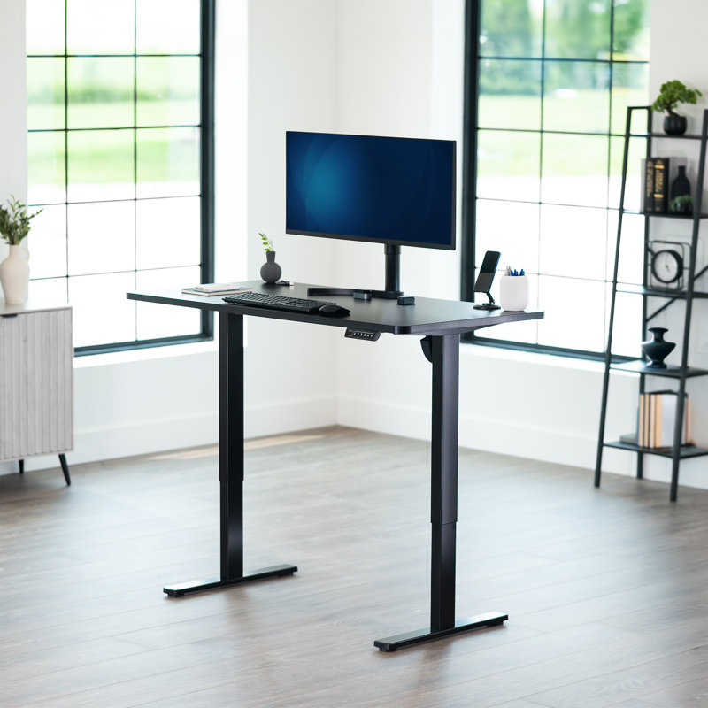 VIVO 55 x 28 inch Universal Table Top for Sit to Stand Desk Frames, Black