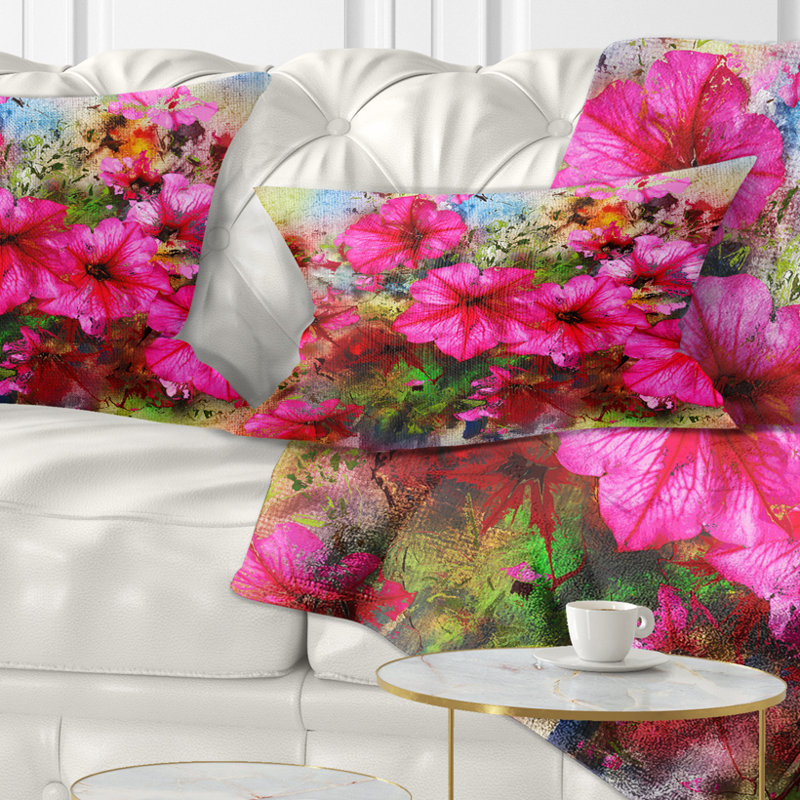 Coussin lombaire en aquarelle floral