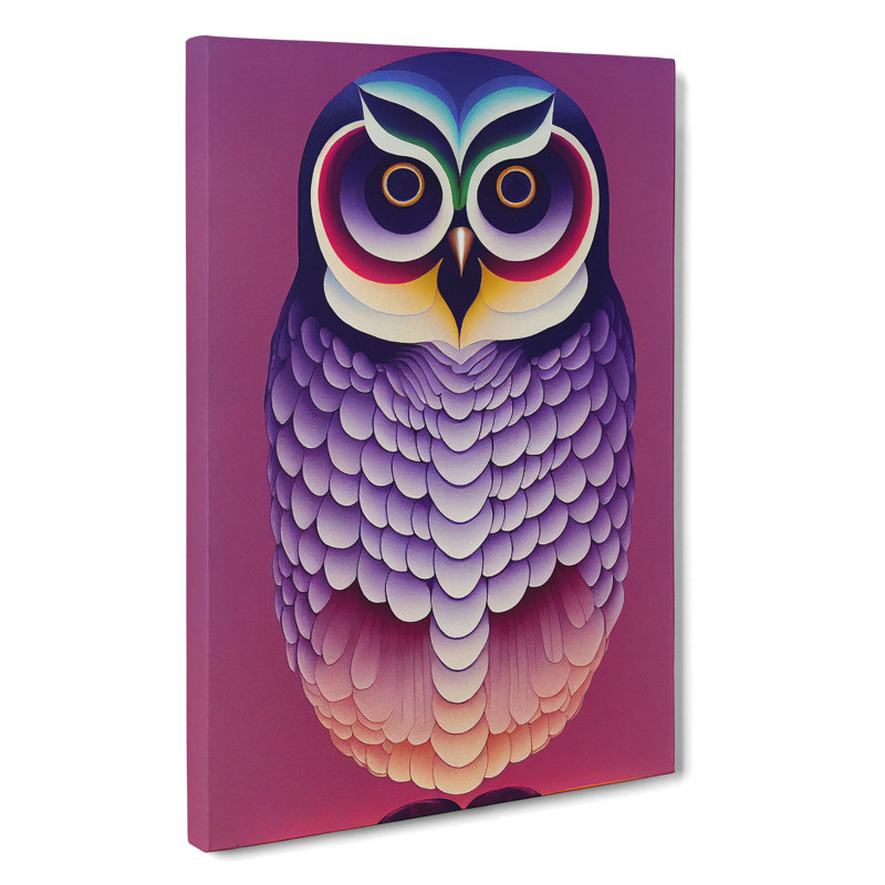 XV1022-473X Adventurous Owl Abstract - Print, Wrapped Canvas, 50cm H x 35cm W