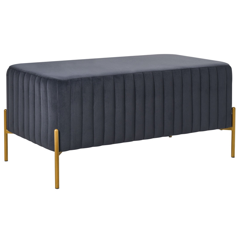 Benzant Velvet Upholstered Bench, Black