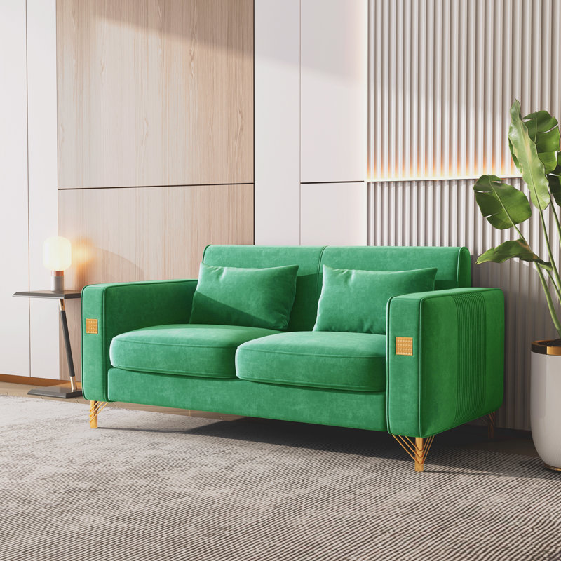 Causeuse Barcaldine, Velours vert
