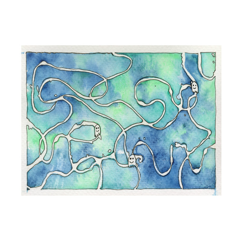 Art sur toile Anika Goodhue Spooky Blues, H 24 po x l 32 po