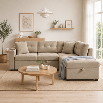 Upholstered 83.23 " Chenille Sleeper Sofa