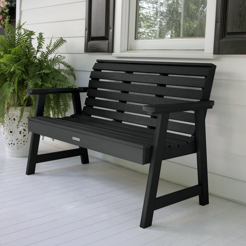 Banc de jardin en plastique Midwest, H 32 po x l 52 po x P 25 po, Noir, noir, noir, noir