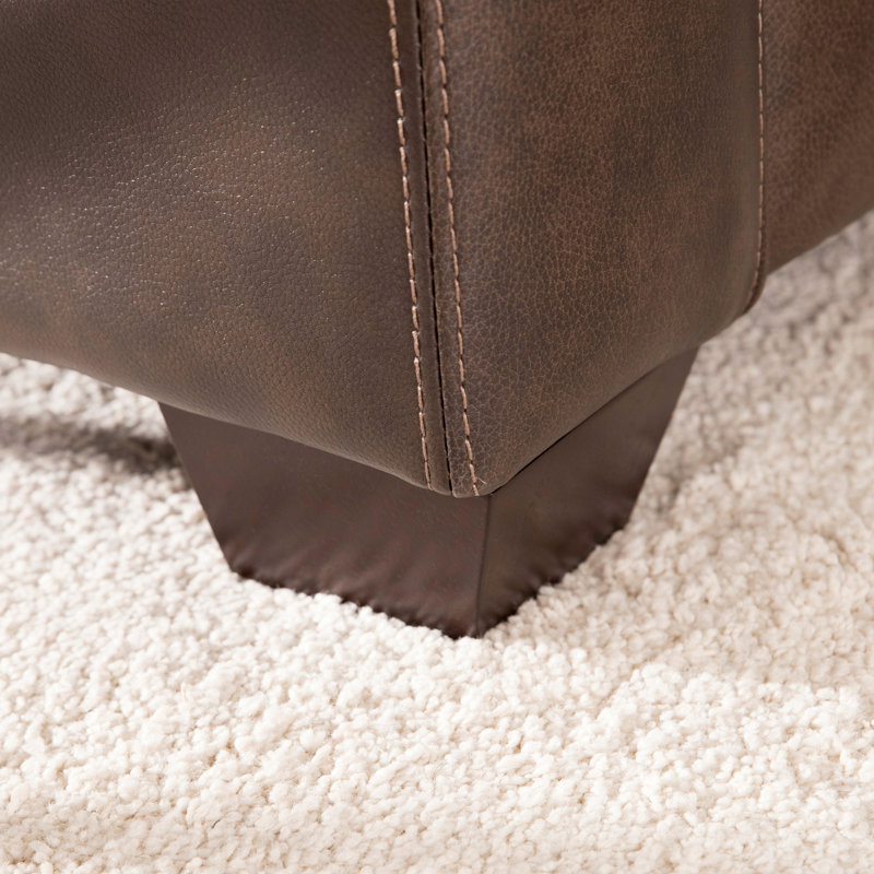 Canapé modulaire 2 pièces Delores, Cuir véritable Paramount chocolat