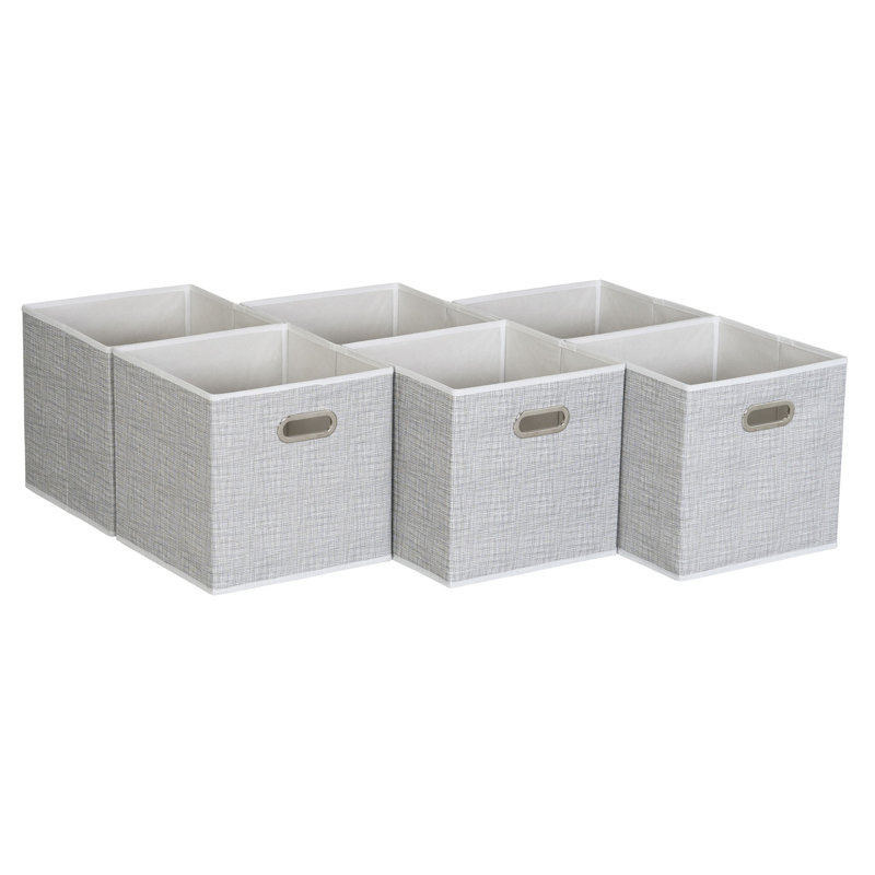 Ensemble de bacs de rangement en tissu Wayfair Basics®, Mélange blanc