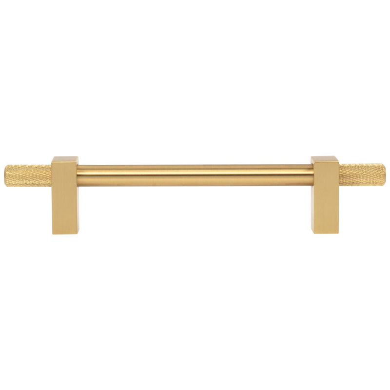 Larkin 4 Knurled Ends Bar Pull, Brushed Gold, 5 1/16"