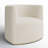 Brookport Boucle Upholstered Barrel Chair with Swivel Pedestal Base Ivory Solid Wood Frame Accent Seating-1427267799
