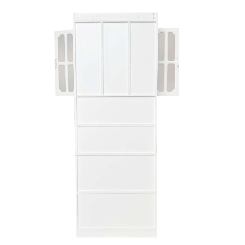Bureau d'étude de coin blanc en L avec rangement multi-rangement blanc, table de travail 2-en-1