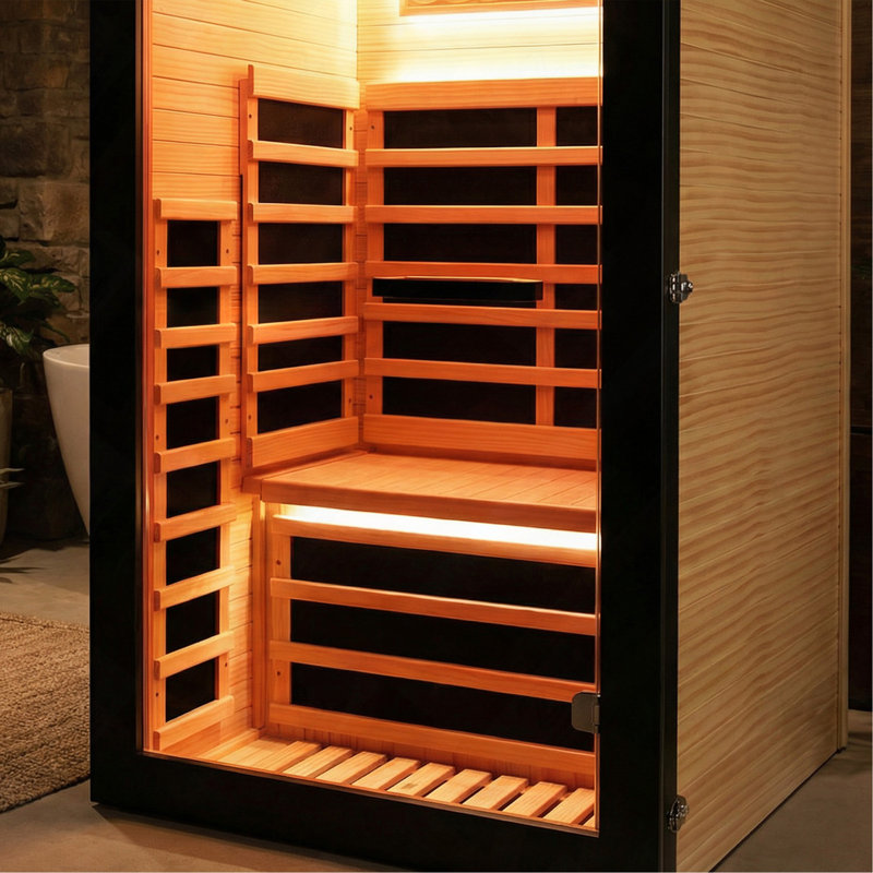 1-Person Freestanding Indoor Wooden Sauna Cabin