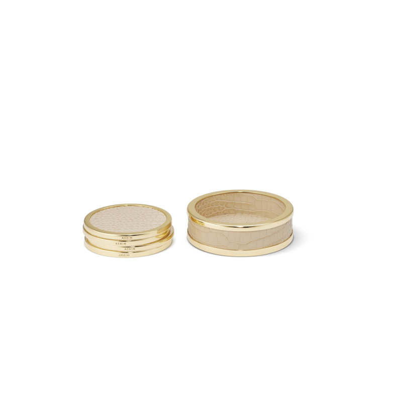 Colette Round Coaster Set With Holder