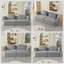 Canapé compressé surdimensionné 3 places - tissu chenille gris-459984545