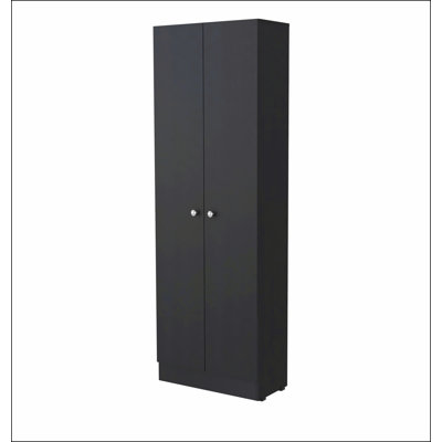 Buxton Rectangle 2-Door Storage Tall Cabinet Black Wengue