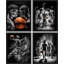 Affiches de basketball noires et blanches, impression 4 pièces-90691955-90691958