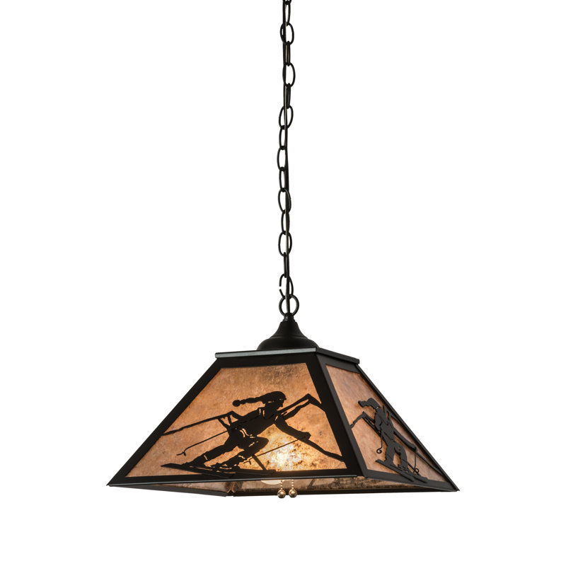 Lustre géométrique 2 lumières unique/statement Marshfield, H 44 po x l 22 po x P 22 po, Noir texturé