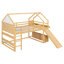 Lit cabane pleine grandeur avec glissade et armoires de rangement-1630724378