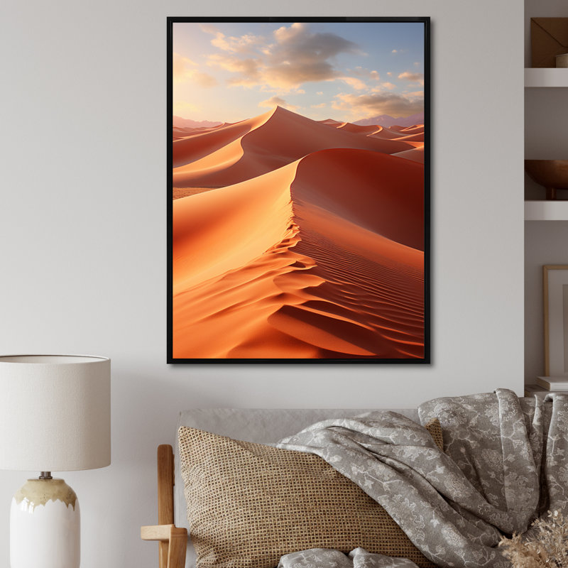Kennley Égypte - Sables mystiques I - Impression, Cadre flottant noir, H 40 po x l 30 po x P 1,5 po