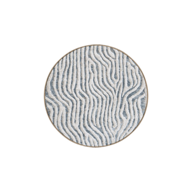 Machine Washable Beige Area Rug, Round 3'